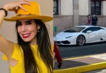 Exhiben a alcaldesa guanajuatense y su Lamborghini de 7mdp