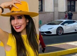 Exhiben a alcaldesa guanajuatense y su Lamborghini de 7mdp