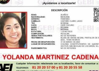 Piden ubicar a mujer que habló con Yolanda Martínez previo a desaparición Yolanda Martínez