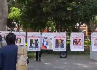 Exhiben otra vez a legisladores de Puebla en contra de Reforma Eléctrica Pudo apreciarse un tendedero con las rostros de los legisladores Blanca Alcalá Ruíz y Lázaro Jiménez Aquino, ambos del PRI, entre otros.