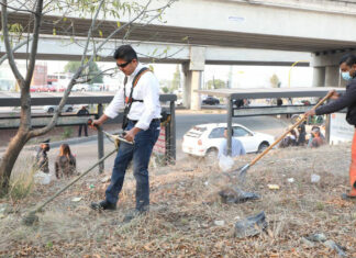 Realiza Comuna limpieza en entradas de Puebla capital Todos estos trabajos de limpieza se realizarán a lo largo de tres días, en el tramo que va del Periférico Ecológico a la Avenida del Jardín.
