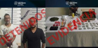 Los aseguran por portar dosis de marihuana en San Pedro Marihuana