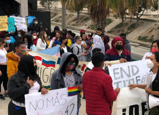 Migrantes protestan en Tijuana y San Diego para derogar Título 42 Migrantes Tijuana