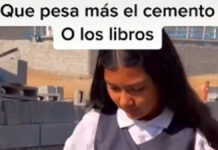 ¿Qué pesa más el cemento o los libros?; albañil da lección a su hija ¿Qué pesa más los libros o el cemento? Le preguntó a su hija tras llevarla a la obra en la que trabaja.