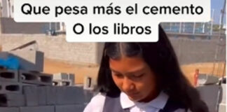 ¿Qué pesa más el cemento o los libros?; albañil da lección a su hija ¿Qué pesa más los libros o el cemento? Le preguntó a su hija tras llevarla a la obra en la que trabaja.