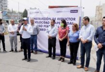 Inauguran paso peatonal y reductor de velocidad en bulevar Municipio Libre