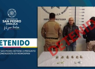 Detienen a presunto narcomenudista en Momoxpan