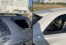 Dan cristalazos a autos a un lado del Hospital Puebla