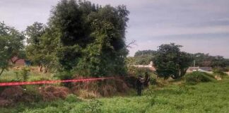 Dejan cabeza cerca de canal de agua en Huaquechula Cabeza