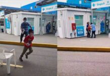 Niño sale huyendo para no ser vacunado contra el COVID