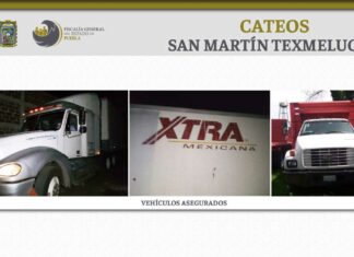 FGE asegura en Texmelucan autos y caja seca robados FGE