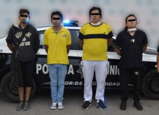 Detienen a 4 sujetos por robo a transeúnte en la Central de Abasto