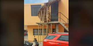 ¡Unos genios! Albañiles construyen escalera sin salida y se viralizan albañiles