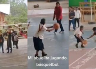 ¿Jordan? Abuelita sorprende jugando basquet y dribla a todos