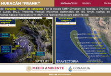 Frank se convierte en huracán categoría 1 frank