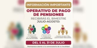 ¡Atención! Inician pago de pensiones del bienestar para julio y agosto