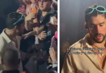 Bad Bunny rechaza intercambiar lentes con fan, “lo voy a pensar”