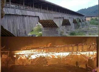 Incendio consume el puente de madera más largo de China Incendio