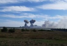 Explosiones en base aérea rusa de Novofedorivka explosiones