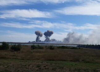 Explosiones en base aérea rusa de Novofedorivka explosiones