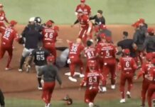 Así fue la trifulca entre Diablos Rojos y Guerreros de Oaxaca en LMB