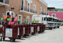 Ariadna Ayala entrega 3 camiones recolectores de basura