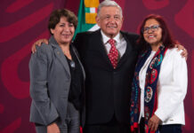 Delfina Gómez se despide de la SEP en la mañanera de AMLO delfina