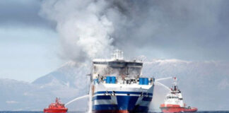 Ferri con 300 pasajeros se incendia frente a costas de Suecia ferri