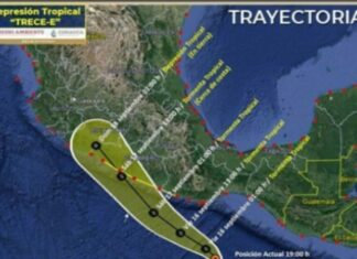 Se forma depresión tropical Trece-E frente a Oaxaca