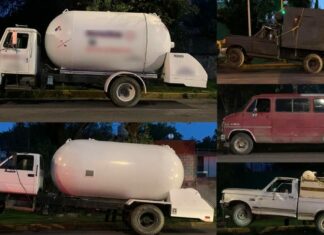 Aseguran 5 vehículos con gas LP robado en Santa María Xonacatepec