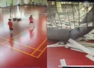 Captan desplome de gimnasio con niños tras sismo en Taiwán