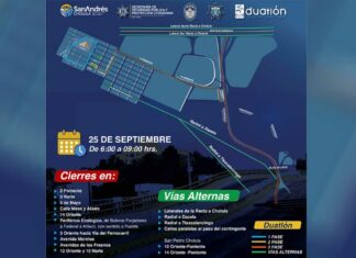 Anuncian cierres de circulación por Duatlón en San Andrés cierres