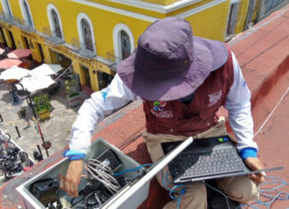 Avanza instalación de nuevas cámaras de seguridad en Atlixco instalación