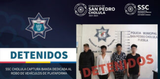 Caen cuatro por robo de vehículos de plataforma en Cholula robo-de-vehículos