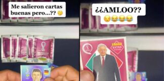 Compra sobres del mundial y le sale estampa de AMLO sobres