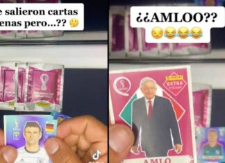 Compra sobres del mundial y le sale estampa de AMLO sobres