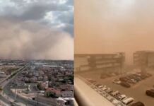 ¡Apocalíptico! Tormenta de arena derriba estructura en Mexicali tormenta