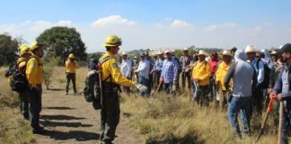 Ejidatarios son capacitados en combate de incendios forestales Ejidatarios