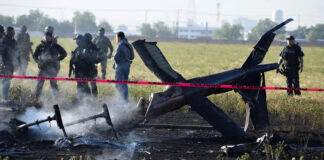 Helicóptero desplomado en Aguascalientes, sin impactos de bala: FGR helicóptero