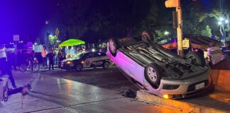 Conductor ebrio es detenido tras ocasionar volcadura en Cholula volcadura