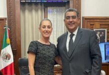 Sheinbaum respalda a Sergio Salomón como gobernador de Puebla