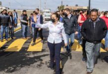 Paola Angon inaugura pavimentación de calle Constitución