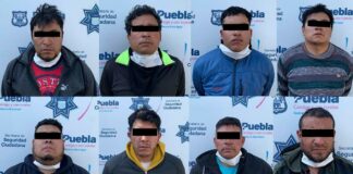 Detienen a ocho hombres por robo a casa en Xonacatepec hombres