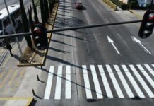 Trabajos de balizamiento y semaforización, listos en calles de Puebla capital Trabajos