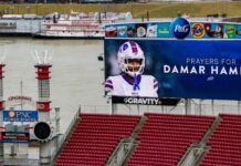 Damar Hamlin da señales de “mejoría”, informaron los Buffalo Bills
