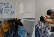 Joven emprende barbería en el baño de su escuela Barbería