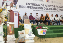 Sergio Salomón entrega apoyos al campo y Bienestar de Izúcar y Atzitzihuacan Sergio