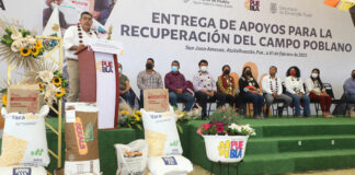 Sergio Salomón entrega apoyos al campo y Bienestar de Izúcar y Atzitzihuacan Sergio