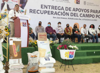 Sergio Salomón entrega apoyos al campo y Bienestar de Izúcar y Atzitzihuacan Sergio