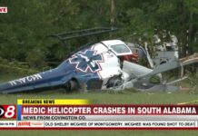 Se desploma helicóptero militar en Alabama; no se reportan sobrevivientes helicóptero